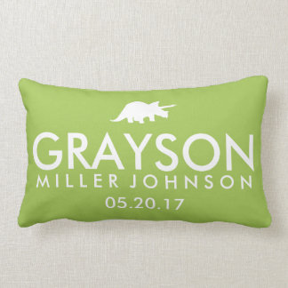 Personalised Birth Details Dinosaur Lumbar Pillow