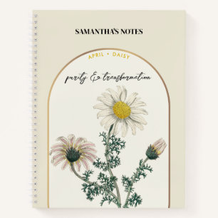 Personalised Birth Flower Month April Daisy Notebook