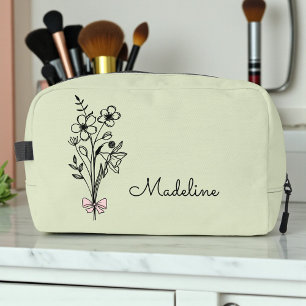 Personalised Birth Month Flower Dopp Kit