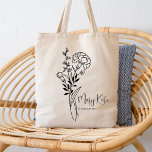 Personalised Birth Month Flower January Boho Tote Bag<br><div class="desc">A beautiful modern botanical carnation bouquet representing January's birth month.  The ideal gift to let your favourite person know how much you care. Perfect for all occasions including,  birthdays,  best friends,  Mother's Day,  bridesmaid gift,  maid of honour,  new mum,  and so much more!  Easily Personalised with your name choice.</div>