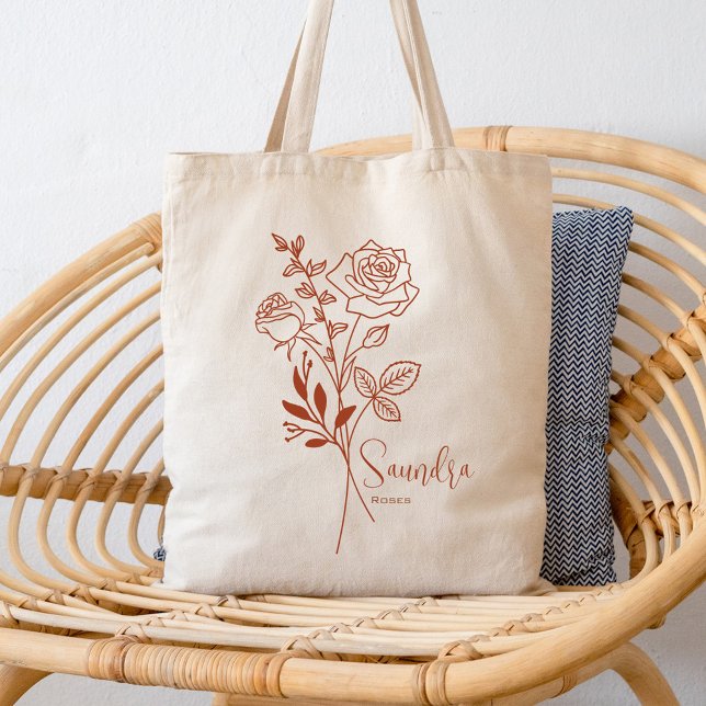 Personalised Birth Month Flower June Boho Tote Bag (Creator Uploaded)