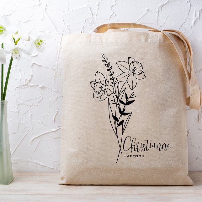 Personalised Birth Month Flower March  Tote Bag (Creator Uploaded)