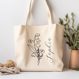 Personalised Birth Month Flower May Tote Bag
