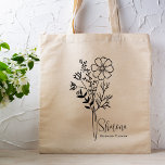Personalised Birth Month Flower October Boho  Tote Bag<br><div class="desc">A beautiful modern botanical bouquet of cosmos represents October's birth month.  The ideal gift to show your favourite person how much you care. Perfect for all occasions including,  birthdays,  best friends,  Mother's Day,  bridesmaid gift,  maid of honour,  new mum,  and so much more!  Easily Personalised with your name choice.</div>