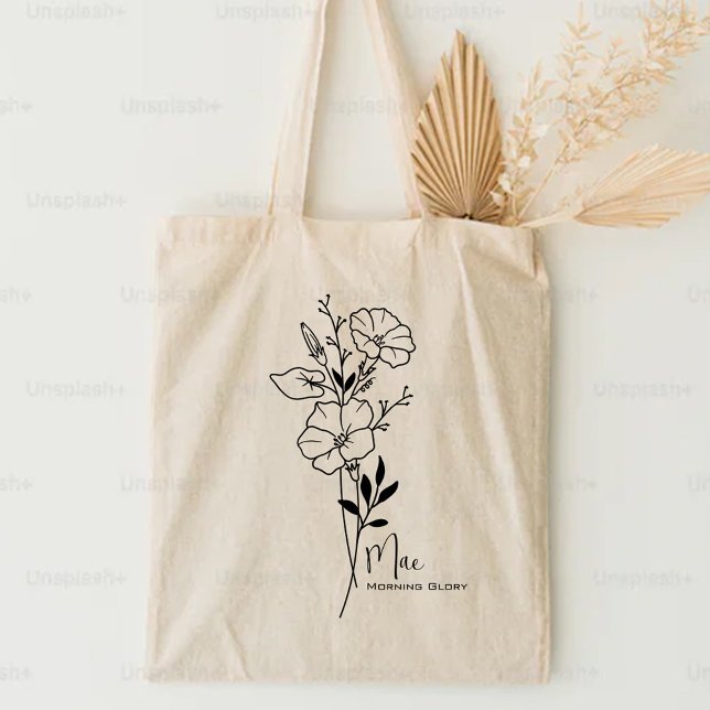 Personalised Birth Month Flower September Boho  Tote Bag (Creator Uploaded)