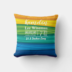 Personalised Birth Pillow lgbtq rainbow flag lesbi