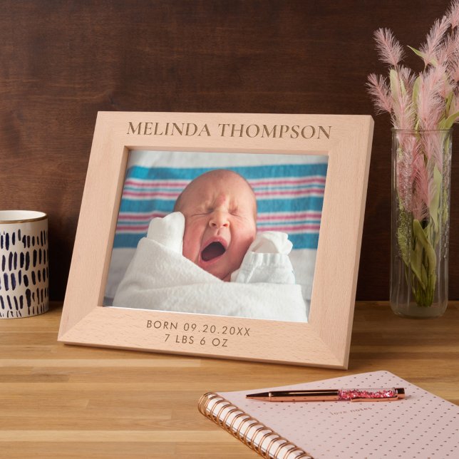 Personalised Birth Stats Birth Information Picture Etched Frames (Personalized Birth Stats Birth Information Picture Etched Frames)