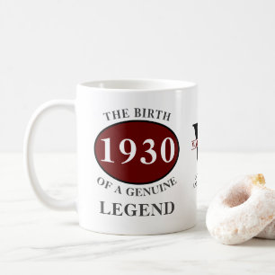 Personalised Birthday 1930 Monogram Legend Name Coffee Mug