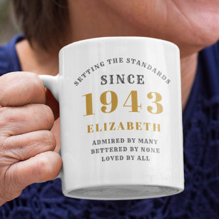 Personalised Birthday 1943 Add Your Name Elegant Coffee Mug