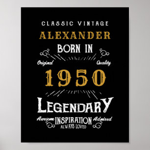 Personalised Birthday 1950 Add Your Name Legendary Poster