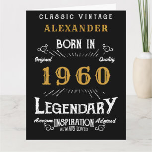Personalised Birthday 1960 Add Name Legendary Big Card