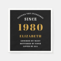 Personalised Birthday 1980 Add Your Name Black