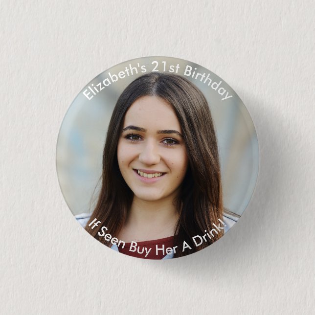 Personalised Birthday 3 Cm Round Badge (Front)