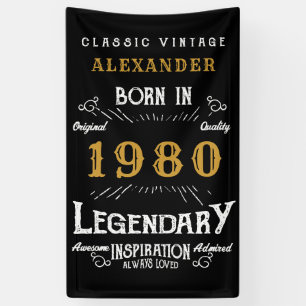 Personalised Birthday Add Your Name 1980 Legendary Banner