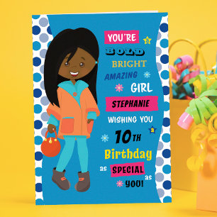 Personalised Birthday - African American Girl Card