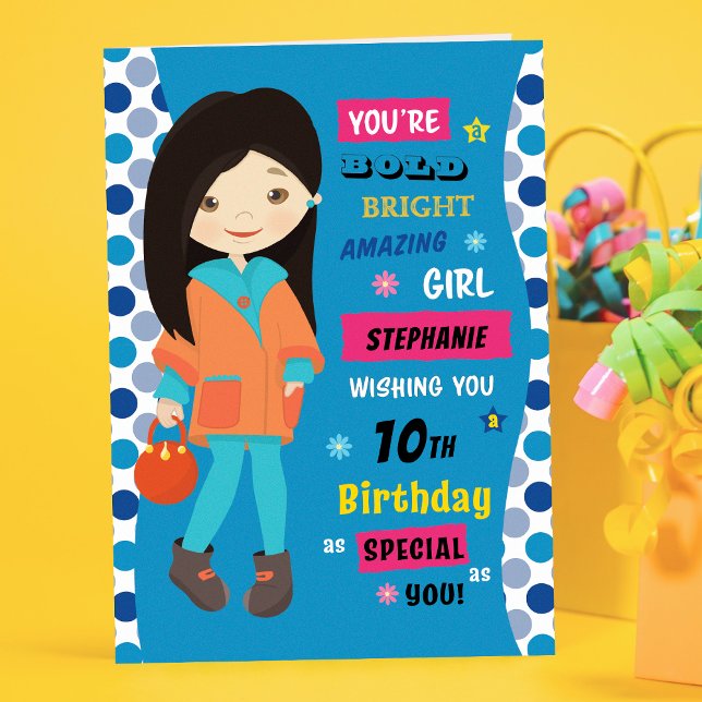Personalised Birthday - Asian Girl Card (Creator Uploaded)
