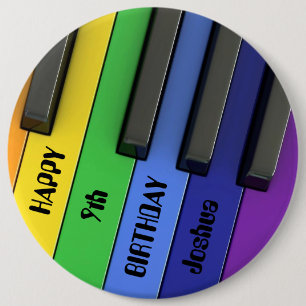 Personalised Birthday Badge - Birthday Piano
