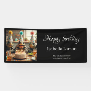 Personalised birthday banner with turtles