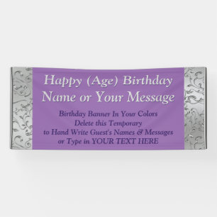 Personalised Birthday Banners, Your Text and Banner