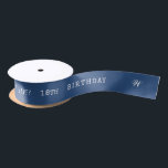 Personalised Birthday Blue Ribbon with Monogram Satin Ribbon<br><div class="desc">Celebrate a milestone birthday with our elegant ribbon. This high-quality ribbon features a cheerful "Happy "18th" Birthday" print, making it perfect for gift wrapping, party decorations, or crafting. Its versatile design allows you to add a touch of joy and sophistication to any celebration, ensuring that the special day is memorable...</div>