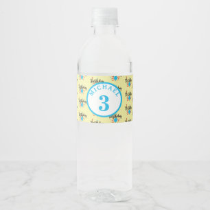 Personalised  Birthday Boy  With Age Water Bottle Label
