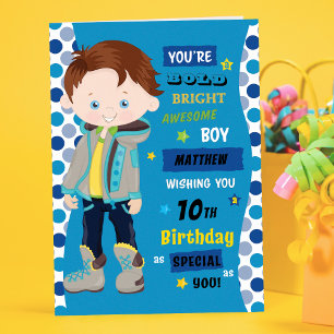 Personalised Birthday - Brunette Boy Card