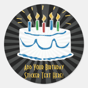 Personalised Birthday Cake Sticker or Favour Label