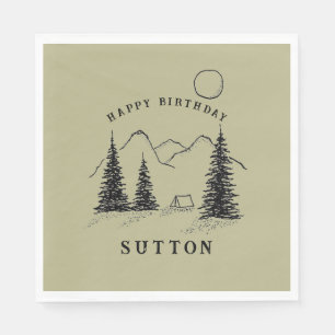 Personalised Birthday Camping  Napkin