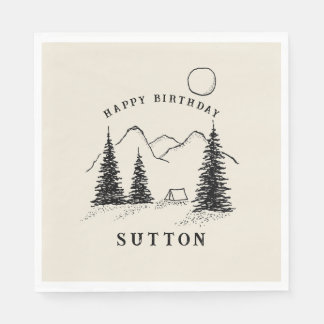 Personalised Birthday Camping  Napkin