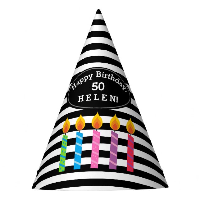 Personalised Birthday Candles Paper Hat (Front)
