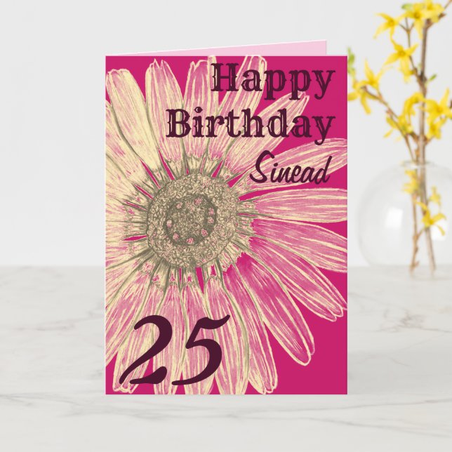 Personalised Birthday Card (Yellow Flower)
