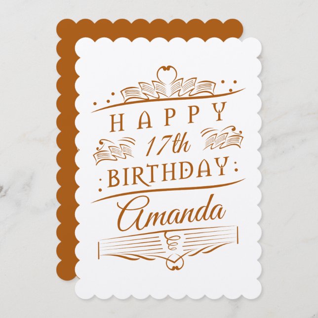Personalised - Birthday Card Brown Version (Front/Back)