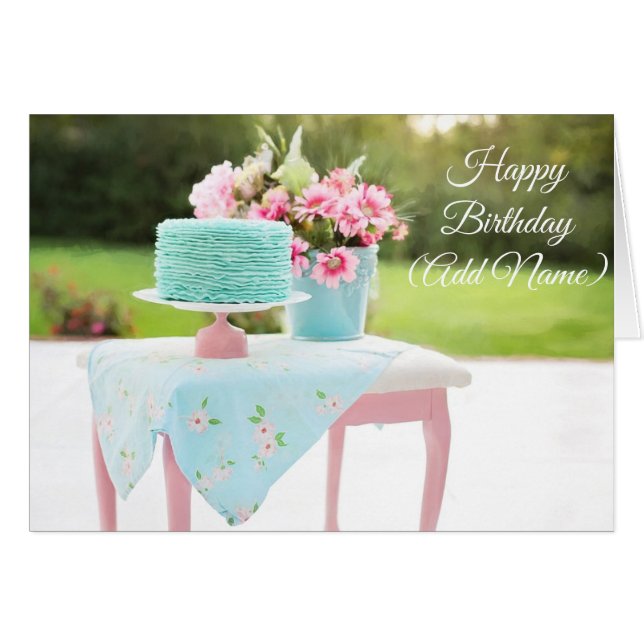 Personalised Birthday Card Floral Chic (Front Horizontal)
