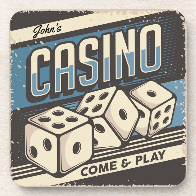 Personalised Birthday Casino Dice  Coaster (Front)