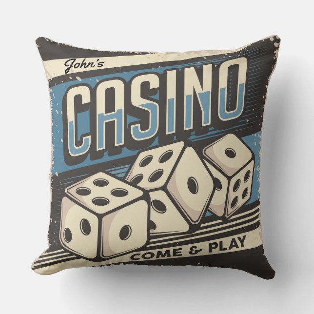 Personalised Birthday Casino Dice  Cushion (Front)