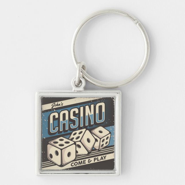 Personalised Birthday Casino Dice  Key Ring (Front)