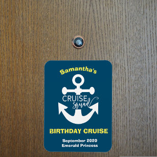 Personalised Birthday Cruise Squad Anchor Magnet