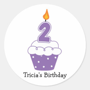 Personalised Birthday Cupcake Stickers