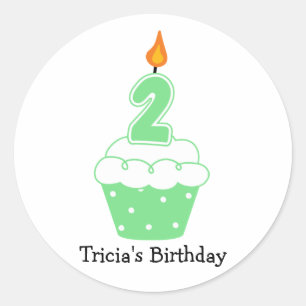 Personalised Birthday Cupcake Stickers
