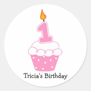 Personalised Birthday Cupcake Stickers