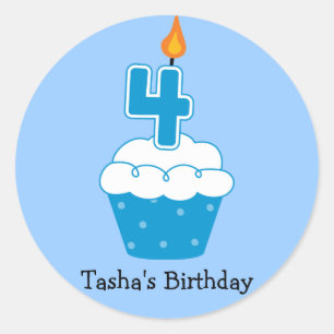 Personalised Birthday Cupcake Stickers