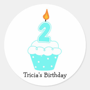 Personalised Birthday Cupcake Stickers