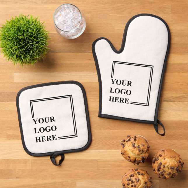 Personalised Birthday Custom Idea Create Your Own Oven Mitt & Pot Holder Set (Top Down)