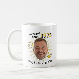Personalised Birthday Custom Photo, Name & Year Coffee Mug
