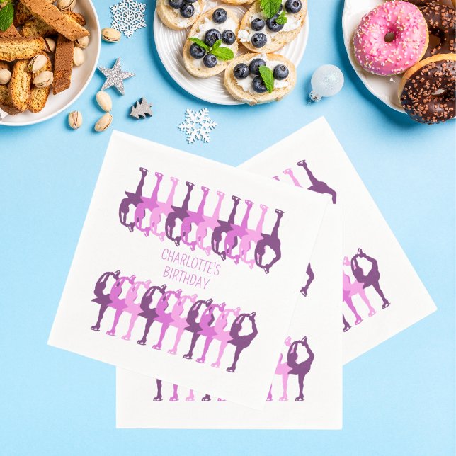 Personalised Birthday Figure Skating  Napkin (Creator Uploaded)