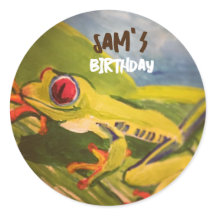 Personalised Birthday Frog Sticker Labels
