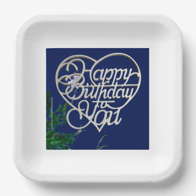 Personalised Birthday Gifts Square Paper Plate (Front)