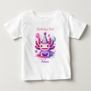 Personalised Birthday Girl   Axolotl Themed Baby T-Shirt