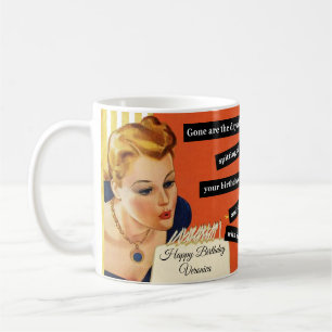 Personalised Birthday Girl Blowing Out Candles Coffee Mug