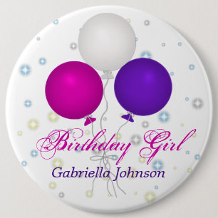 Personalised: Birthday Girl Button